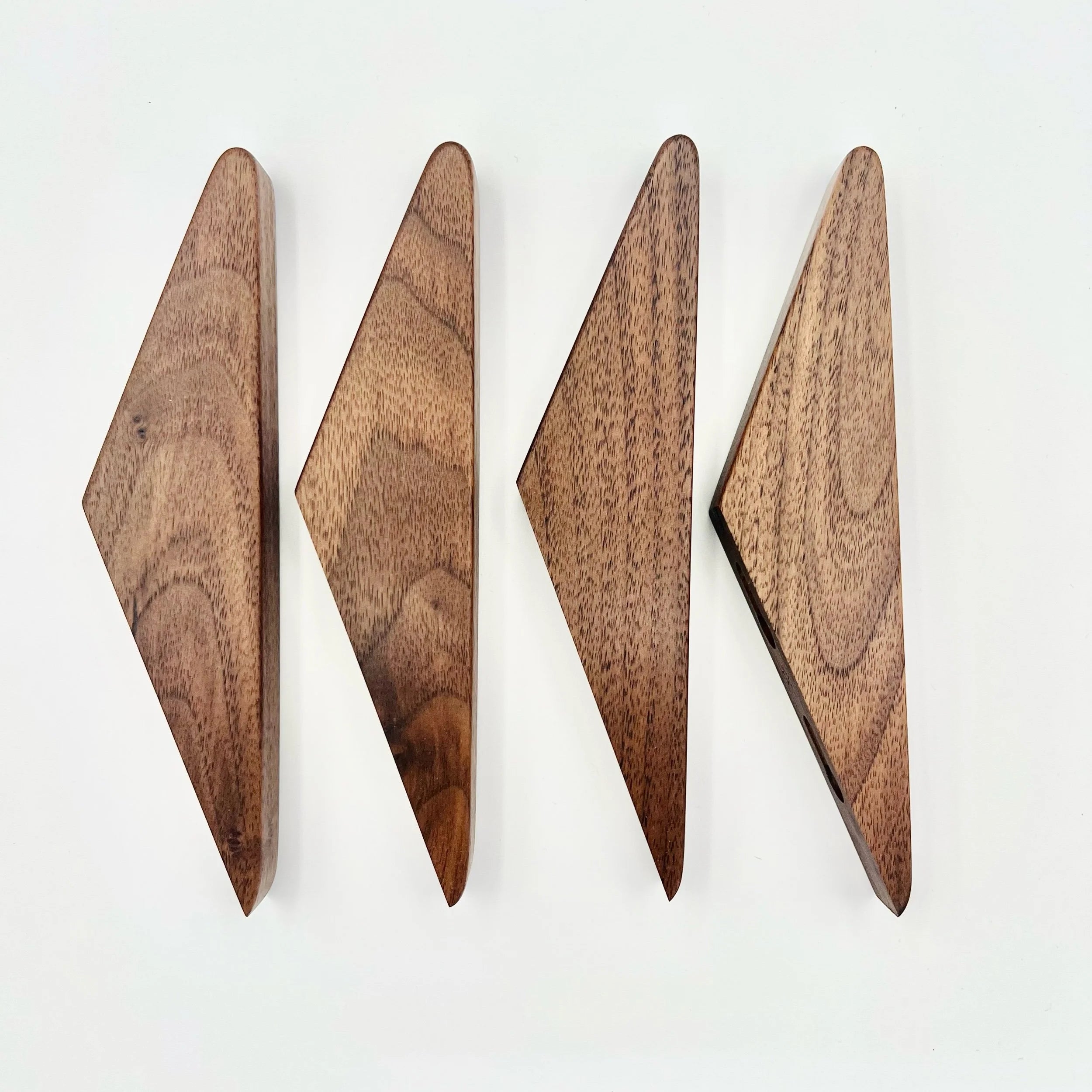 Four Walnut Wall Hooks  Set ☆4
