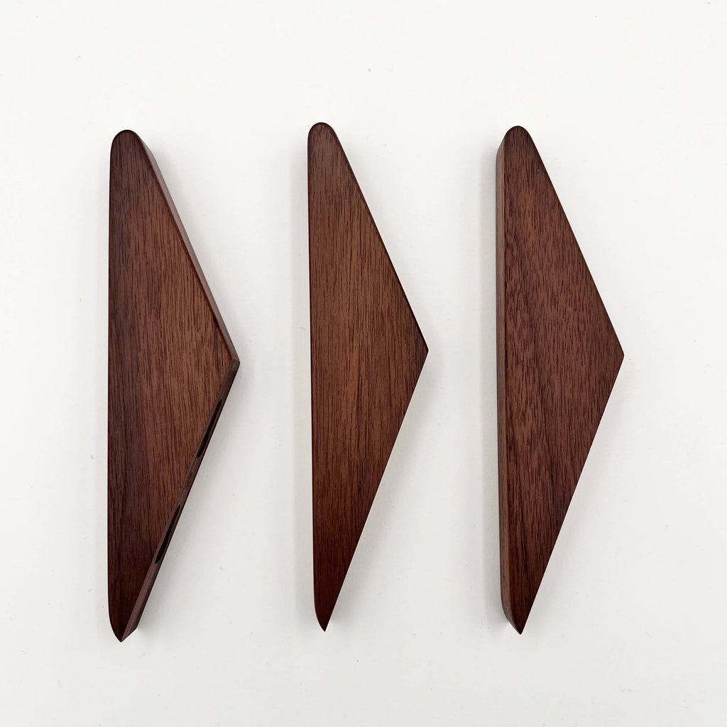Three Walnut Wall Hooks - &3
