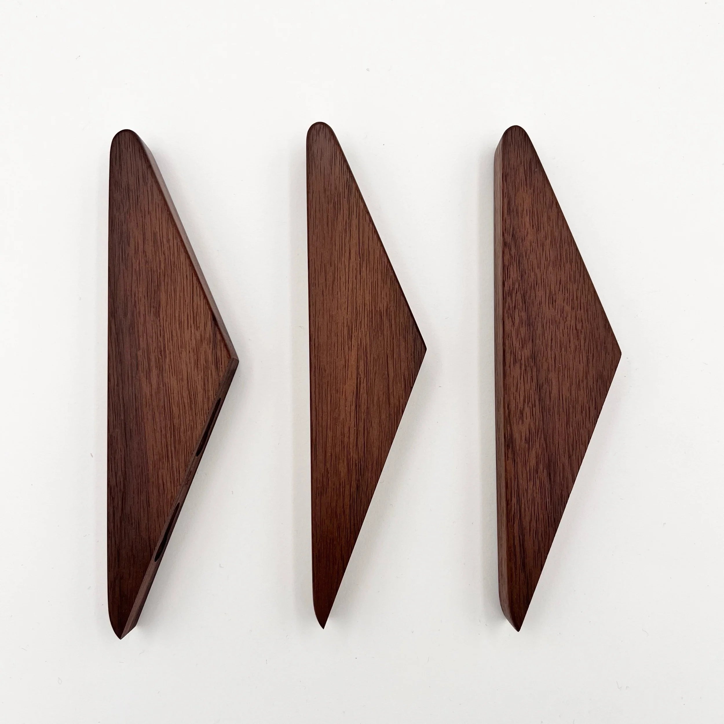 Three Walnut Wall Hooks - &3