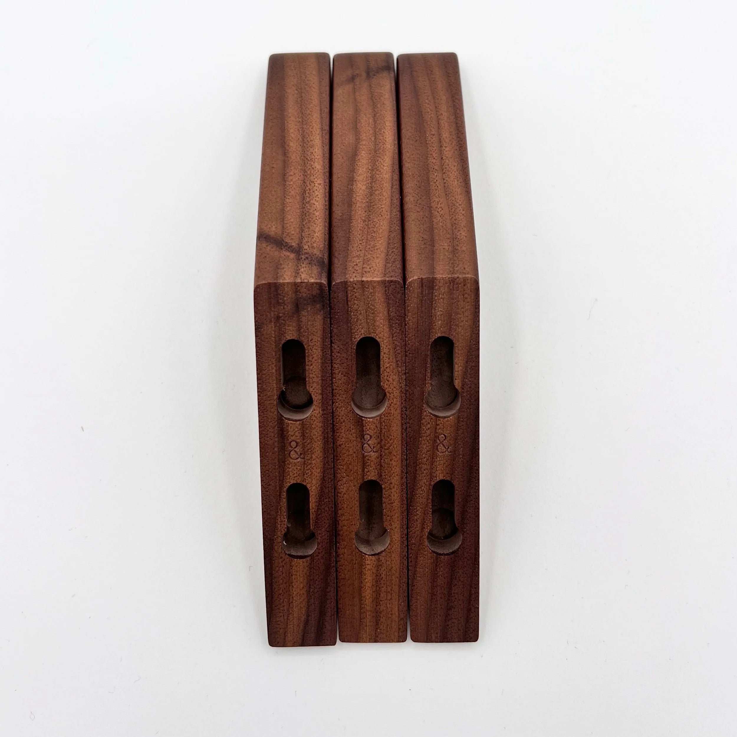 Three Walnut Wall Hooks - &3