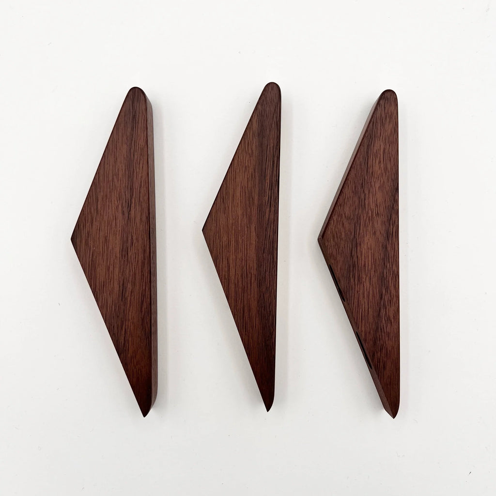 Three Walnut Wall Hooks - &3