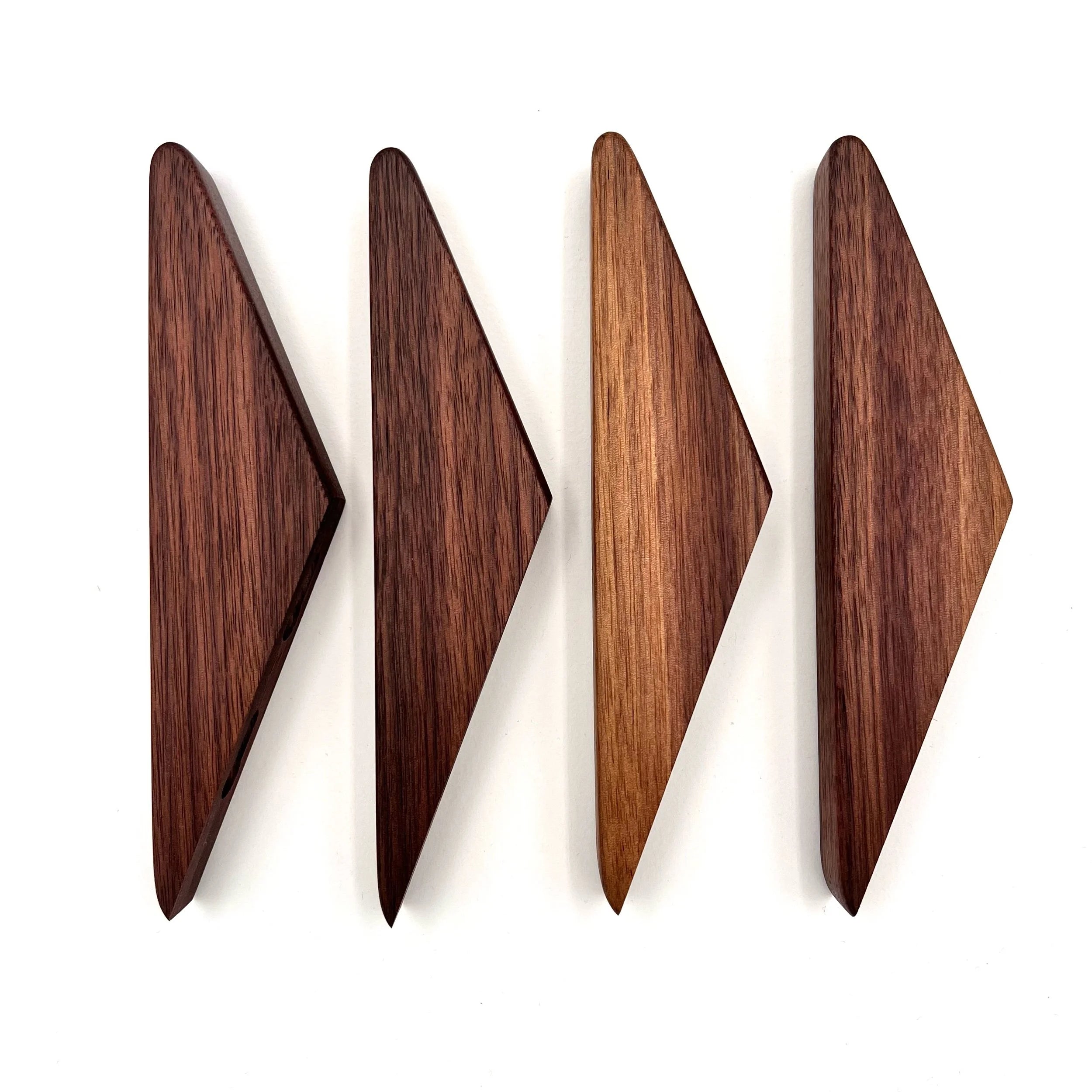 Four Walnut Wall Hooks - M4