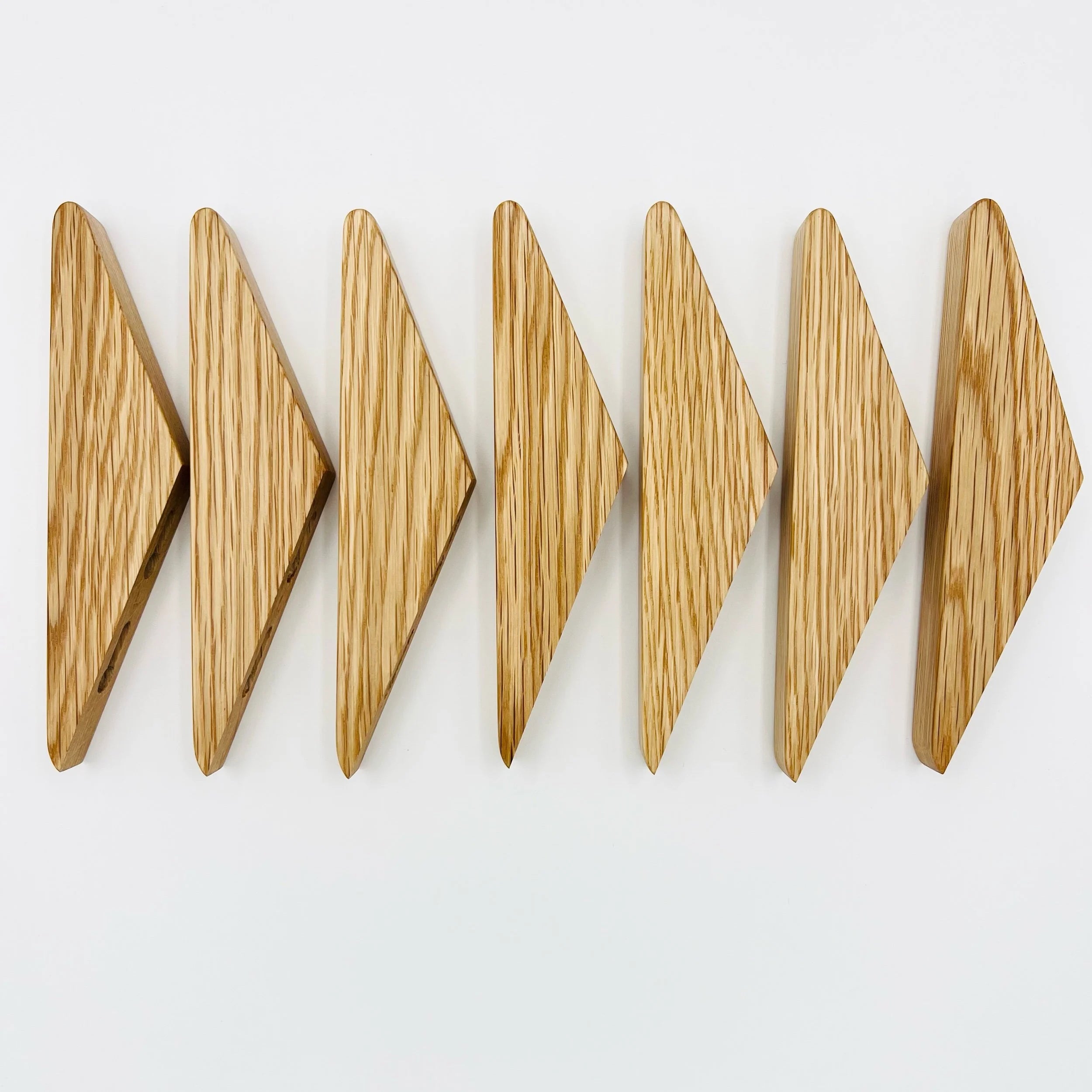 Seven White Oak Wall Hooks  #L7