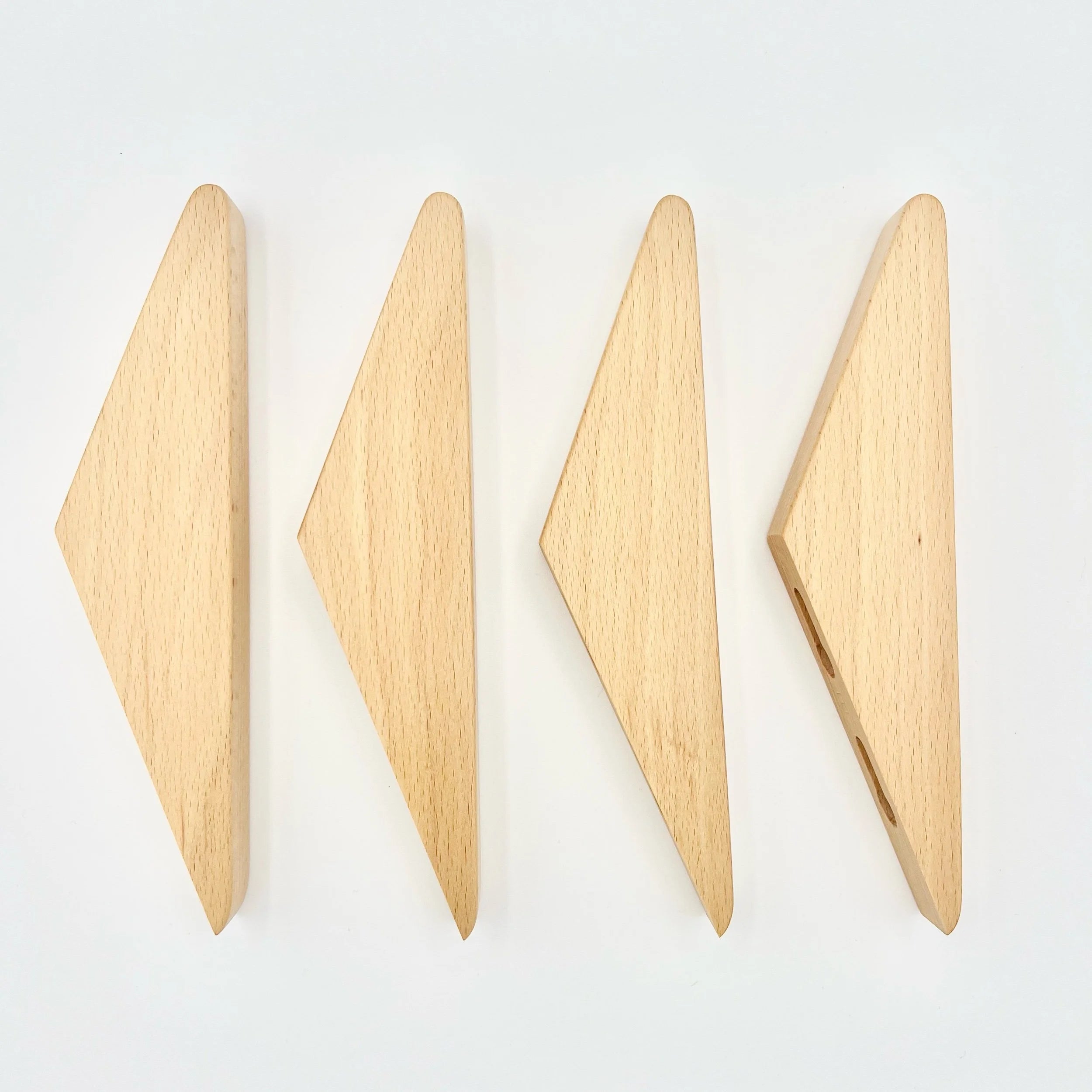 Four Beech Wall Hooks  #E4