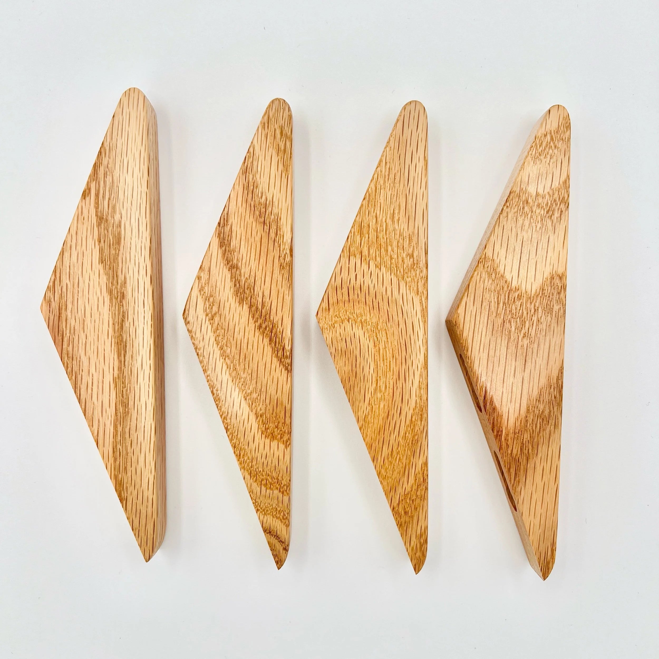Four Red Oak Wall Hooks  #B4