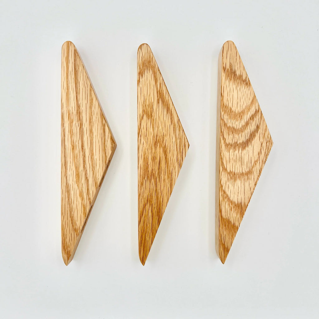 Three Red Oak Wall Hooks  #A3