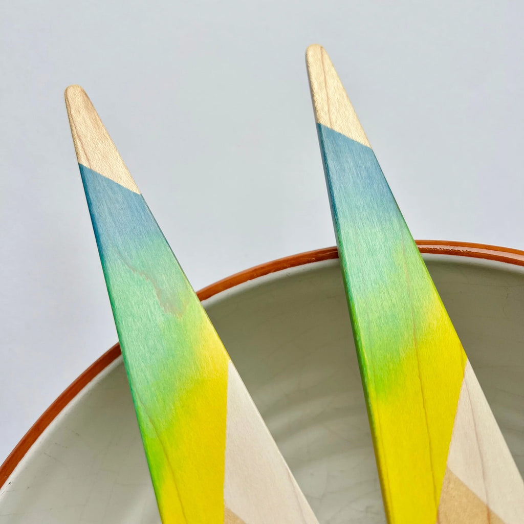 Small Blue Salad Servers