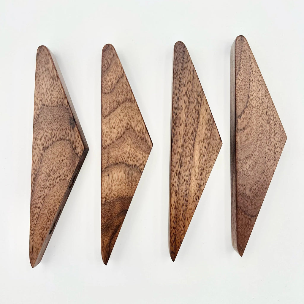 Four Walnut Wall Hooks  Set ☆4