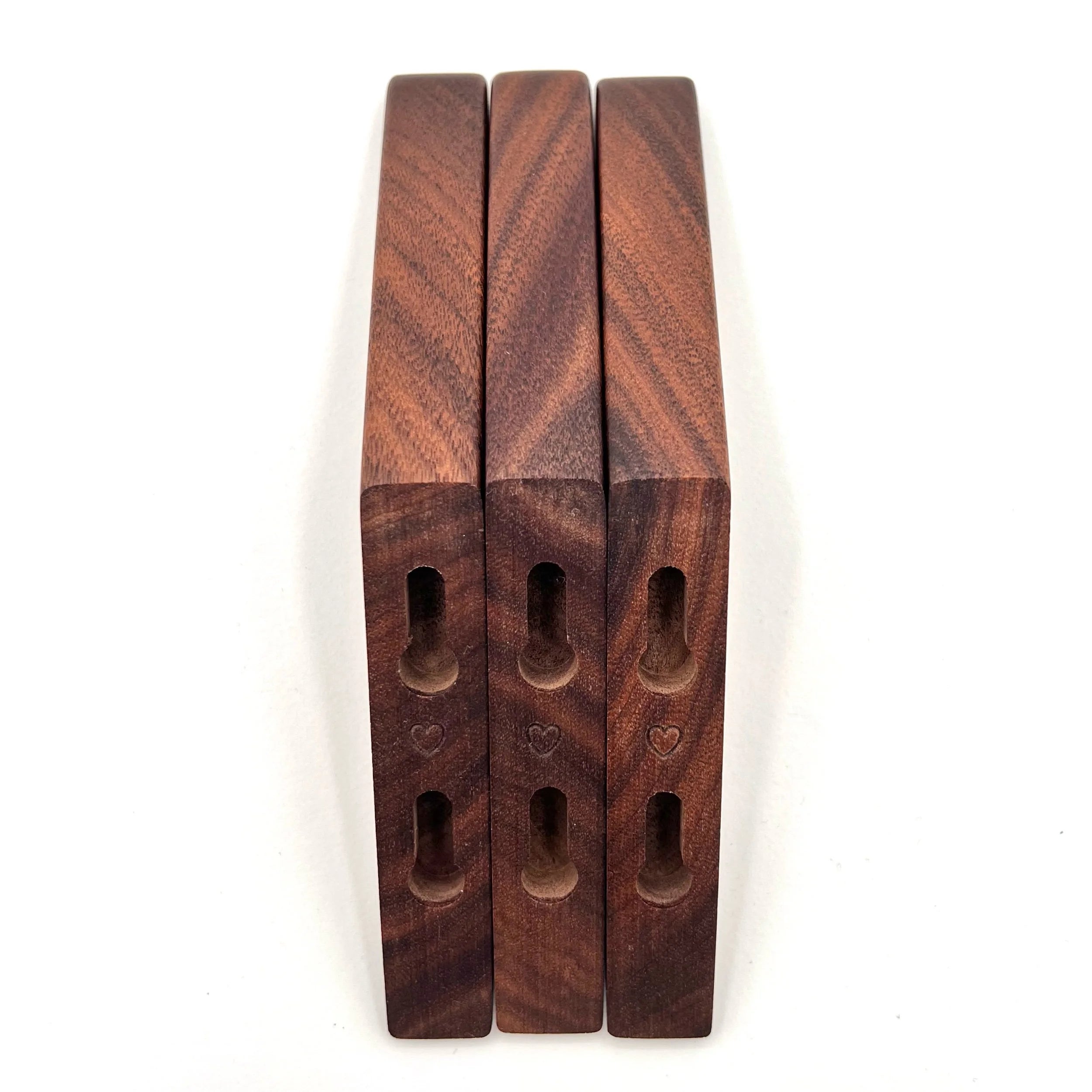 Three Walnut Wall Hooks - ♡3