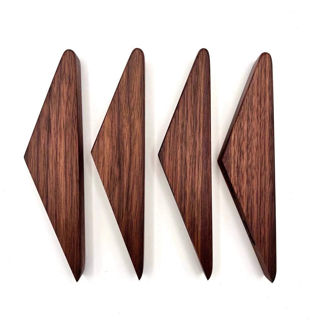 Four Walnut Wall Hooks - M4