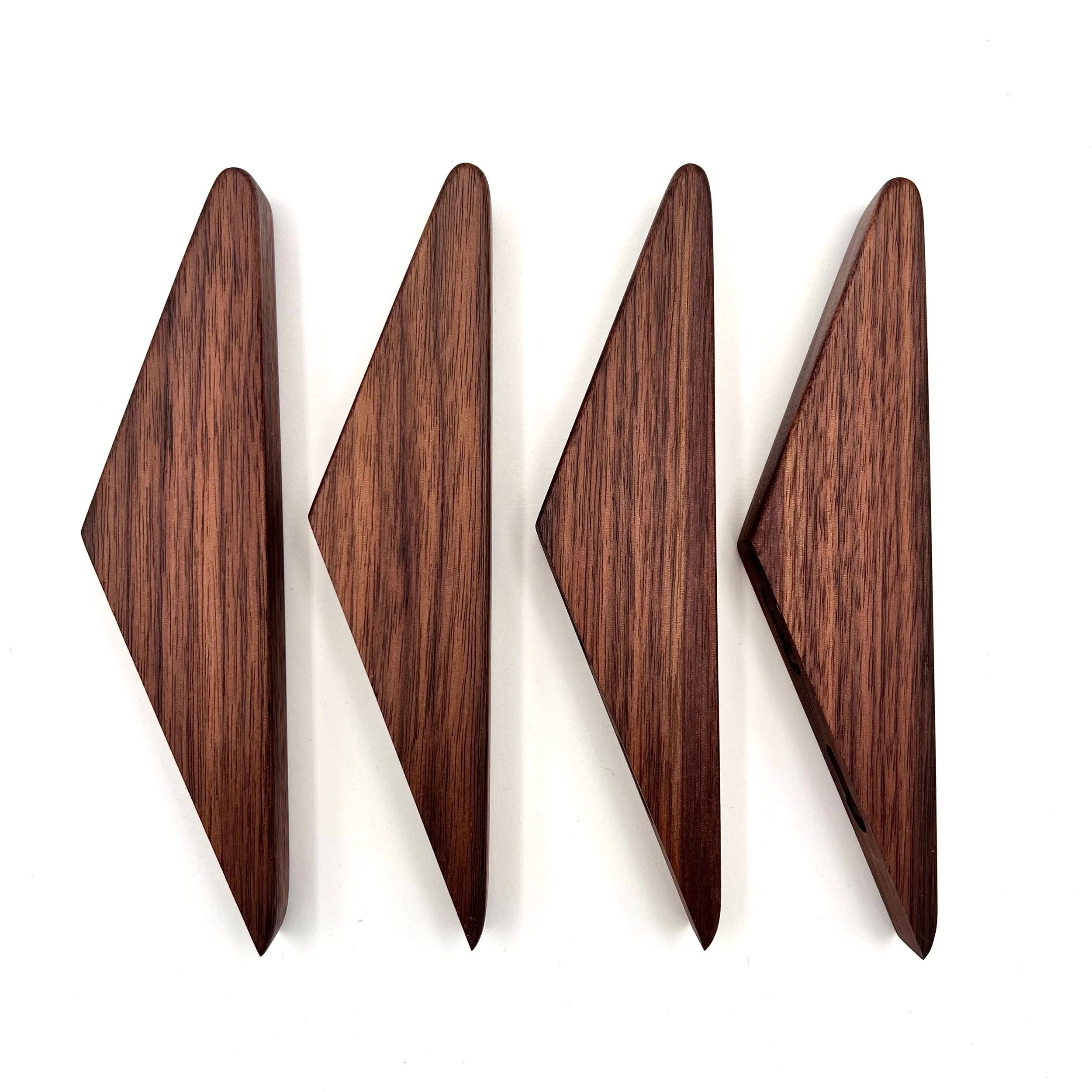Four Walnut Wall Hooks - M4