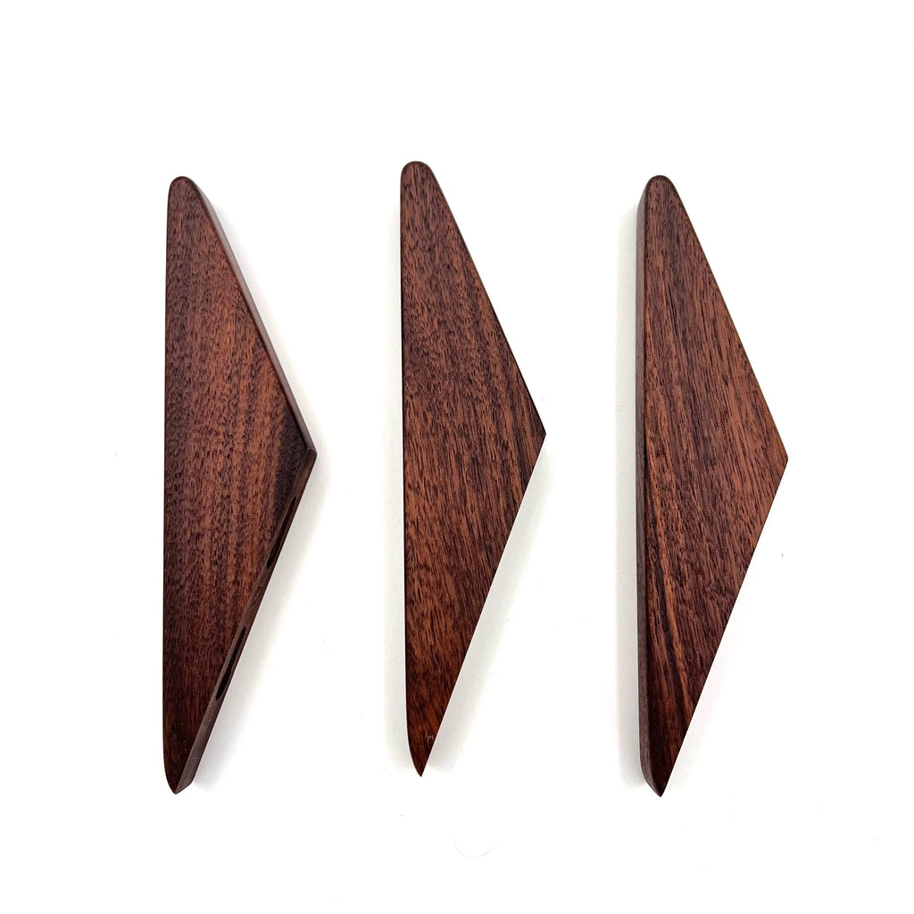 Three Walnut Wall Hooks - ♡3