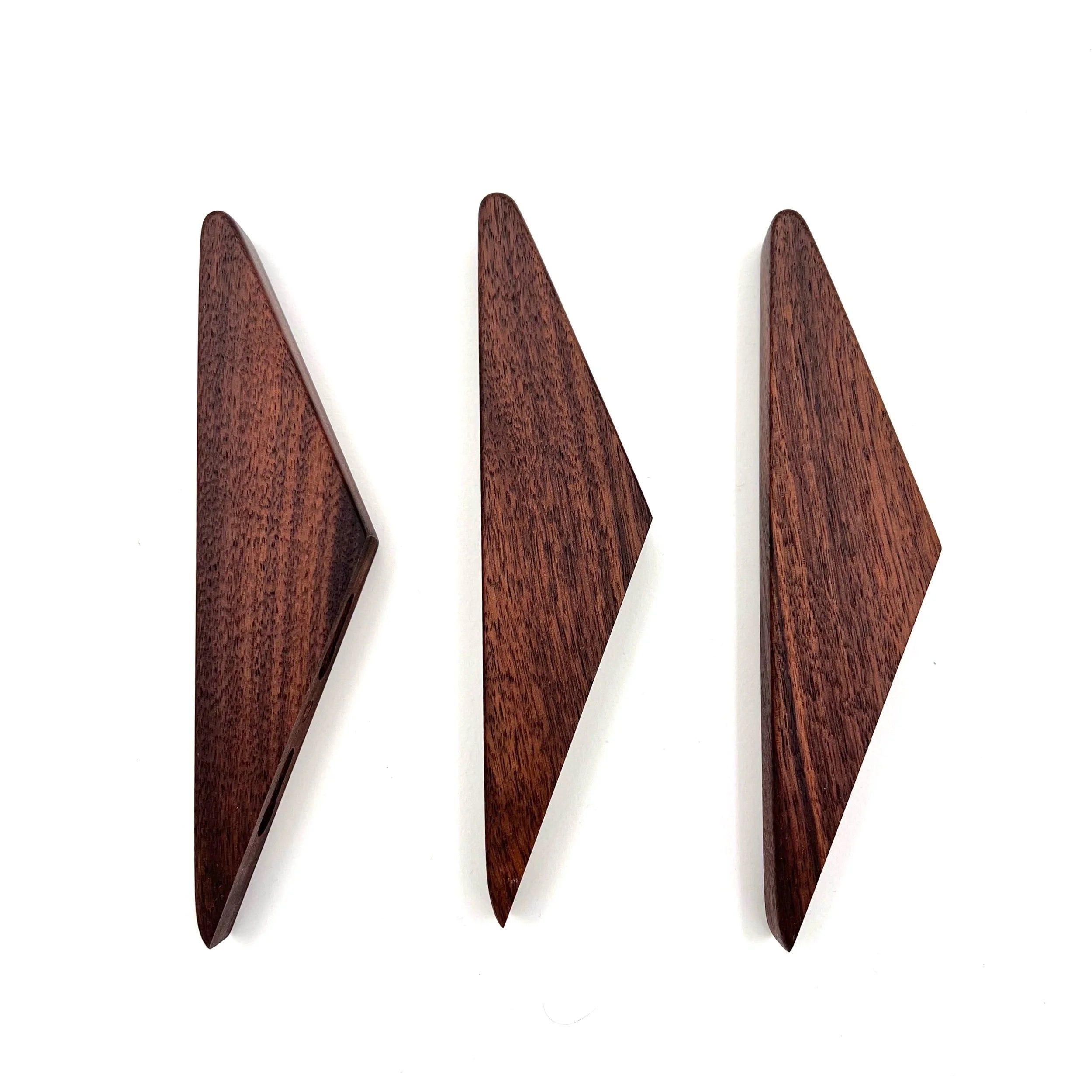 Three Walnut Wall Hooks - ♡3