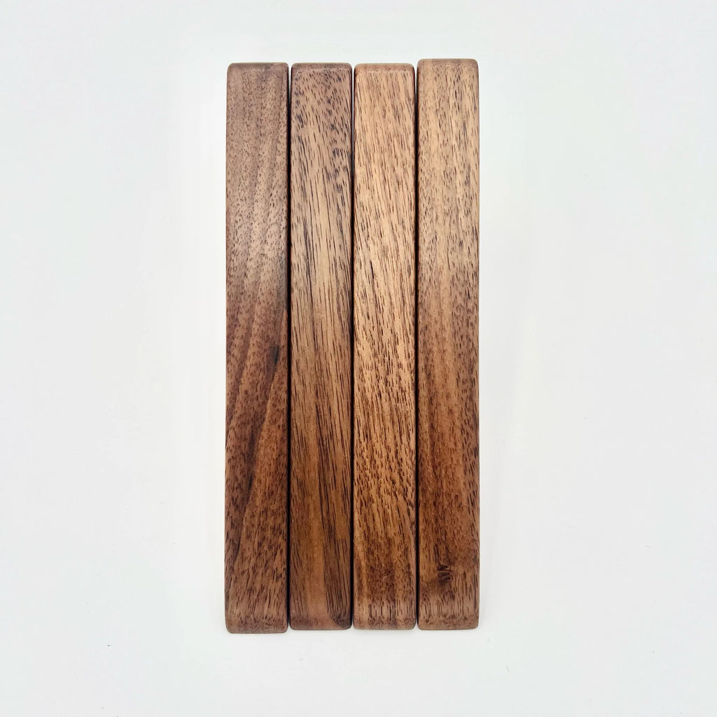 Four Walnut Wall Hooks  Set ☆4