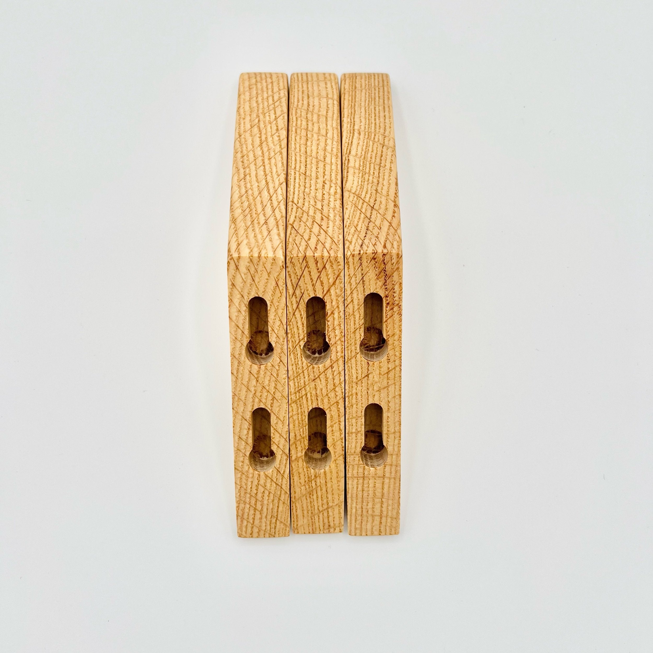 Three Red Oak Wall Hooks  #A3