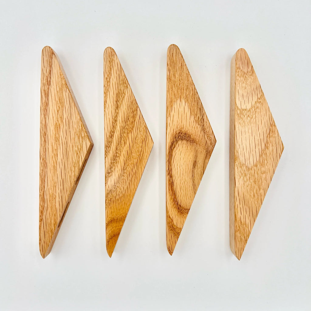 Four Red Oak Wall Hooks  #B4