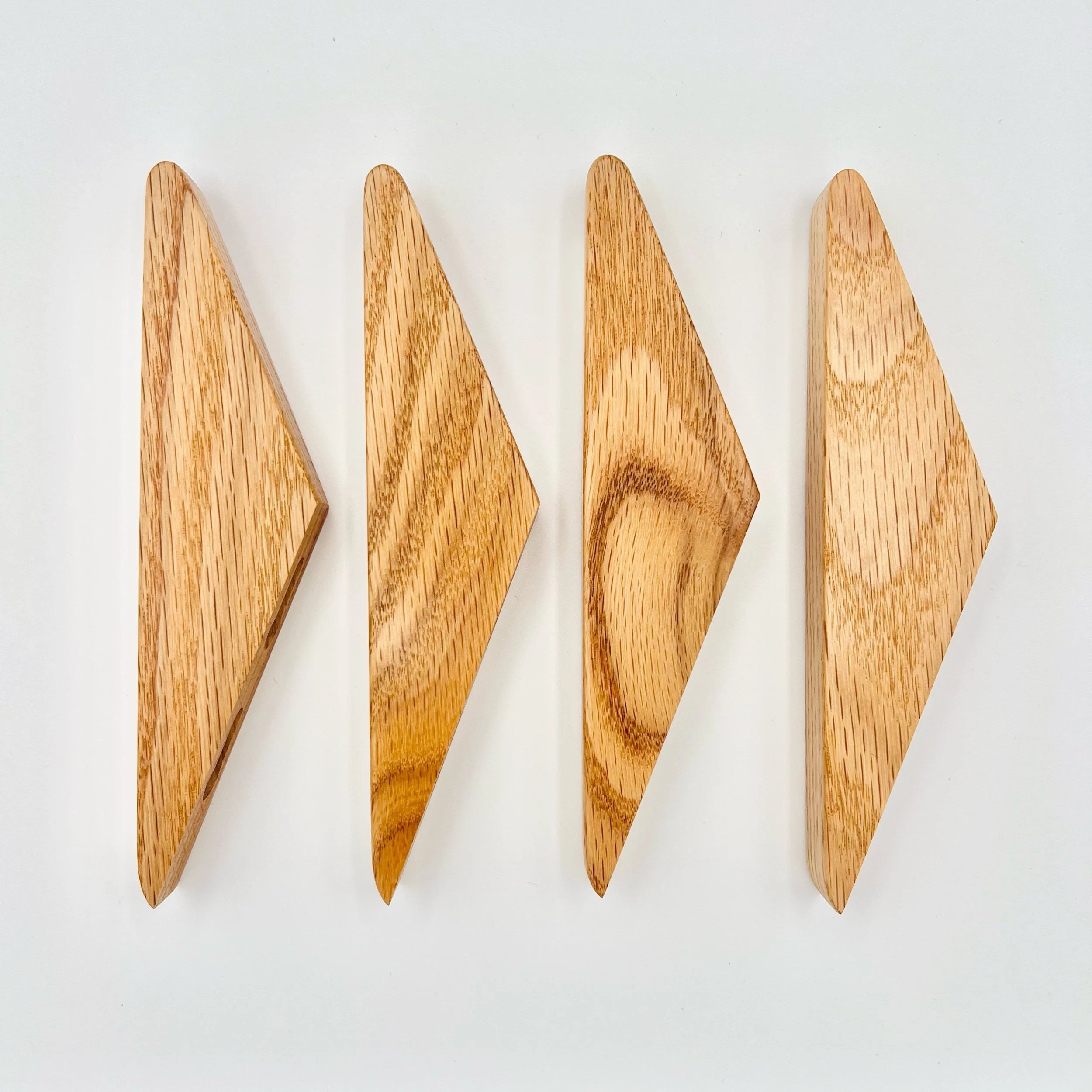 Four Red Oak Wall Hooks  #B4