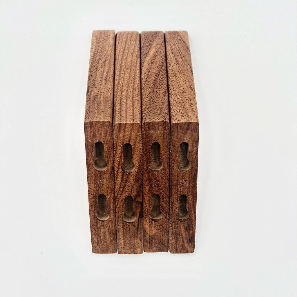 Four Walnut Wall Hooks  Set ☆4