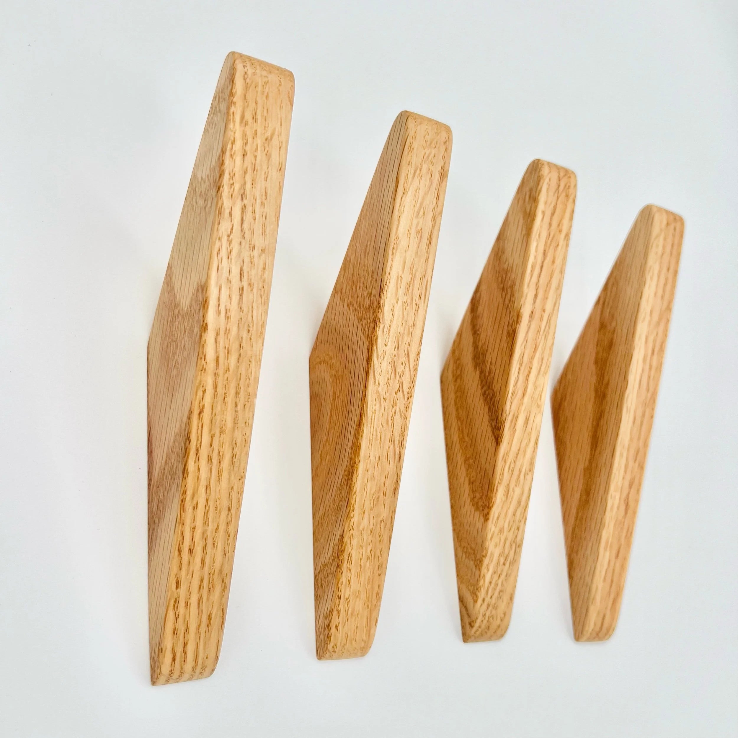 Four Red Oak Wall Hooks  #B4