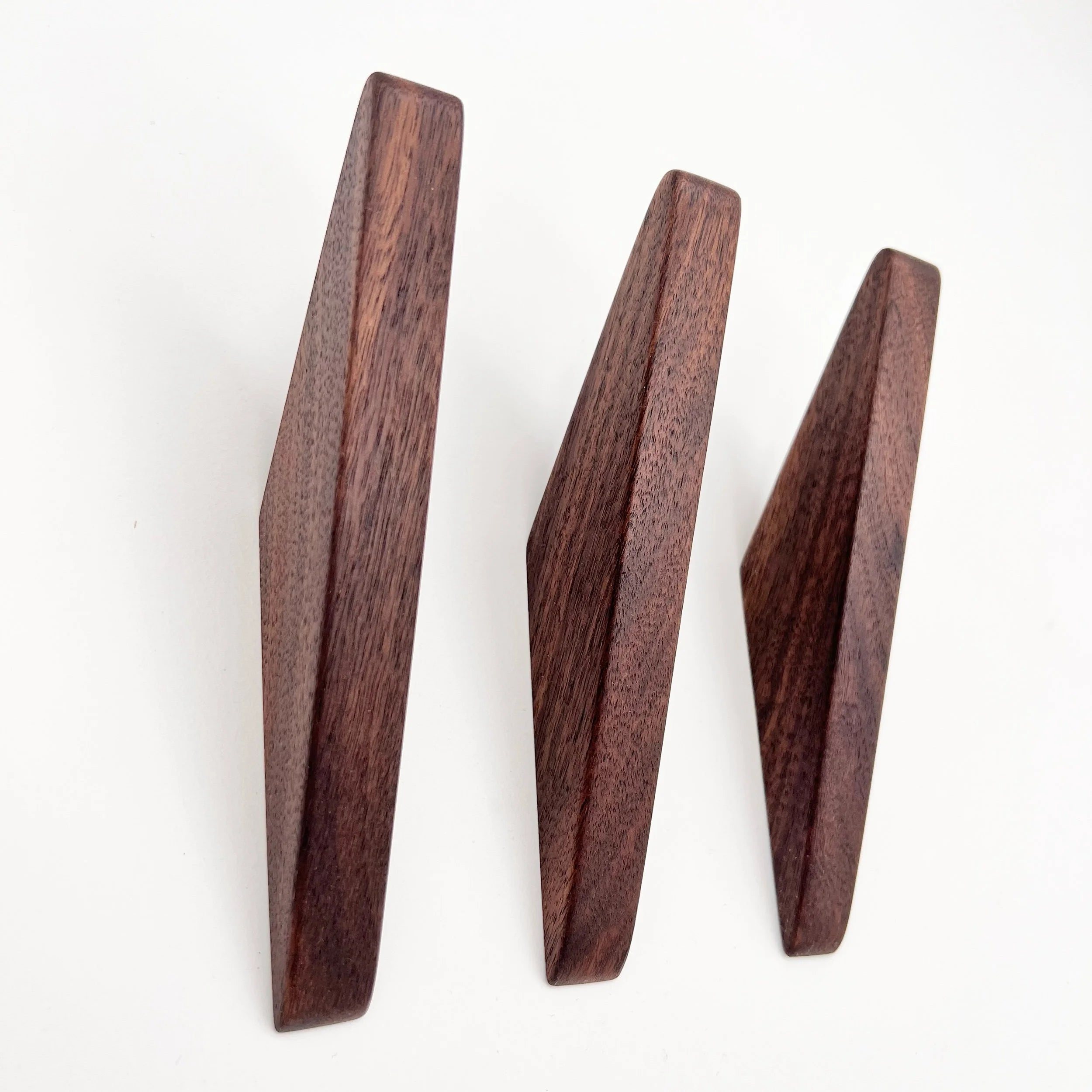 Three Walnut Wall Hooks - ♡3