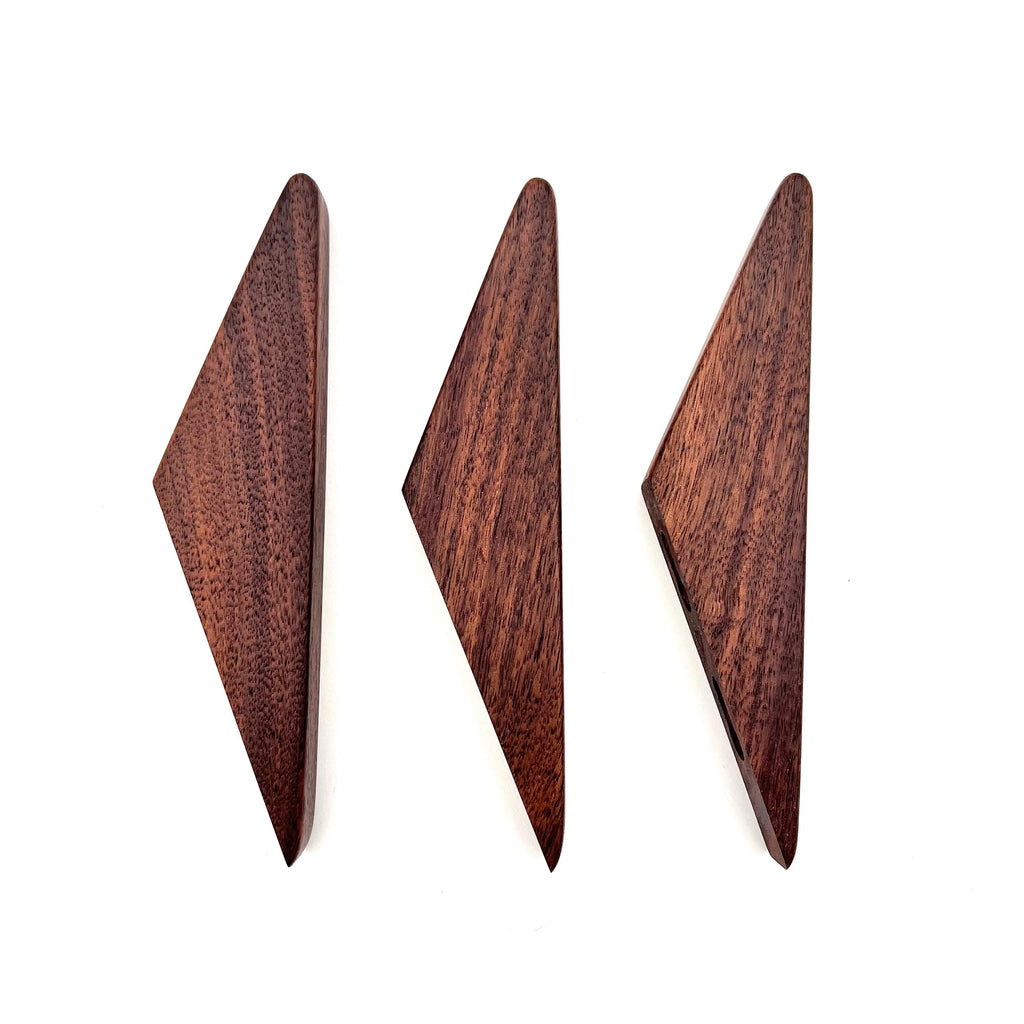 Three Walnut Wall Hooks - ♡3