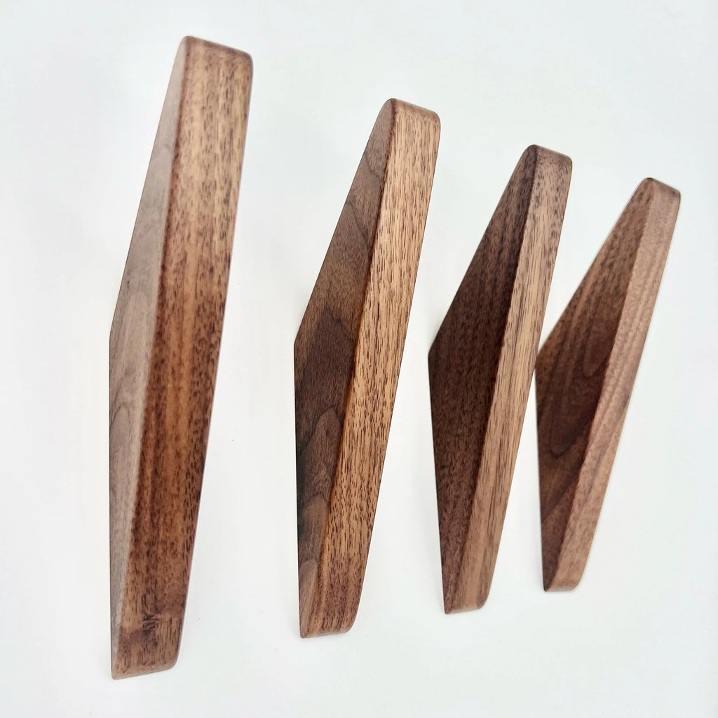 Four Walnut Wall Hooks  Set ☆4