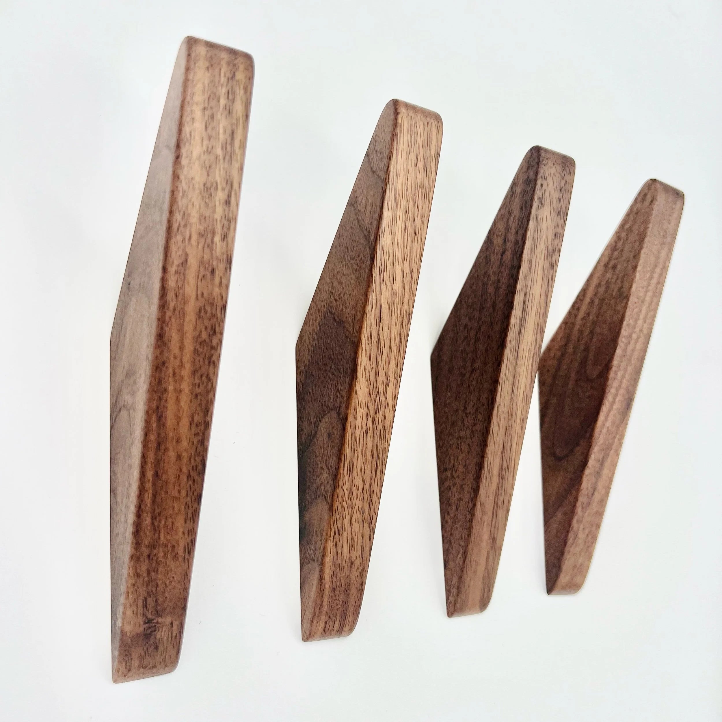 Four Walnut Wall Hooks  Set ☆4