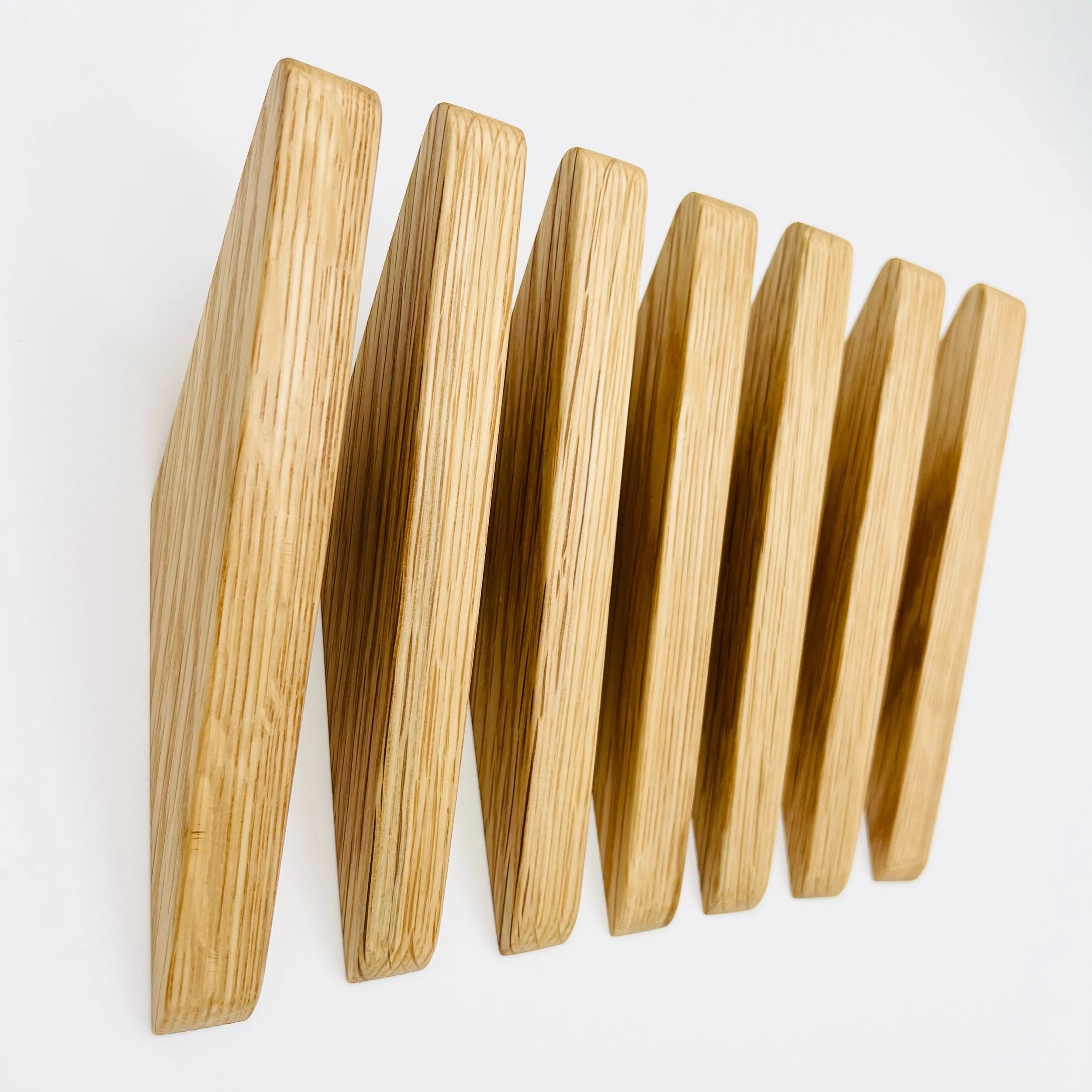 Seven White Oak Wall Hooks  #L7