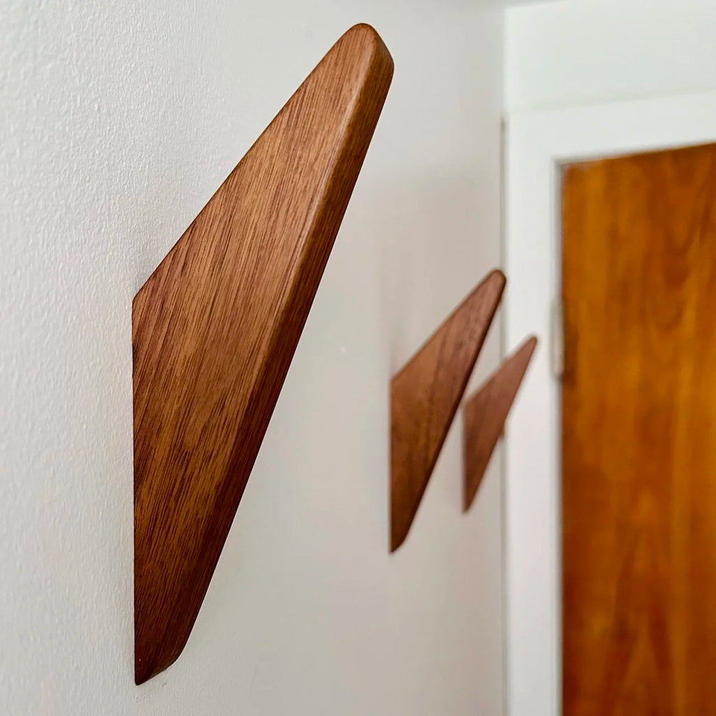 Two Red Oak Wall Hooks  #A2