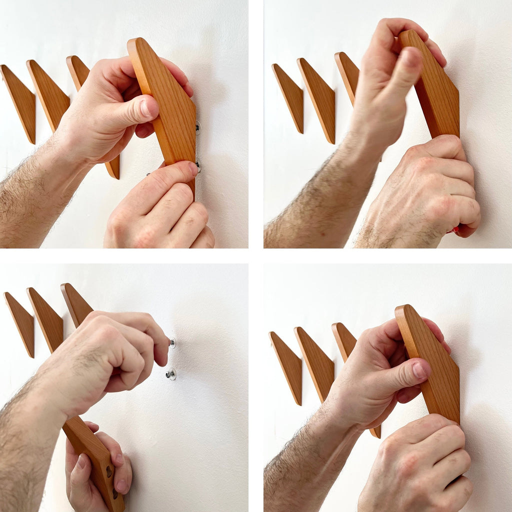 Seven White Oak Wall Hooks  #L7