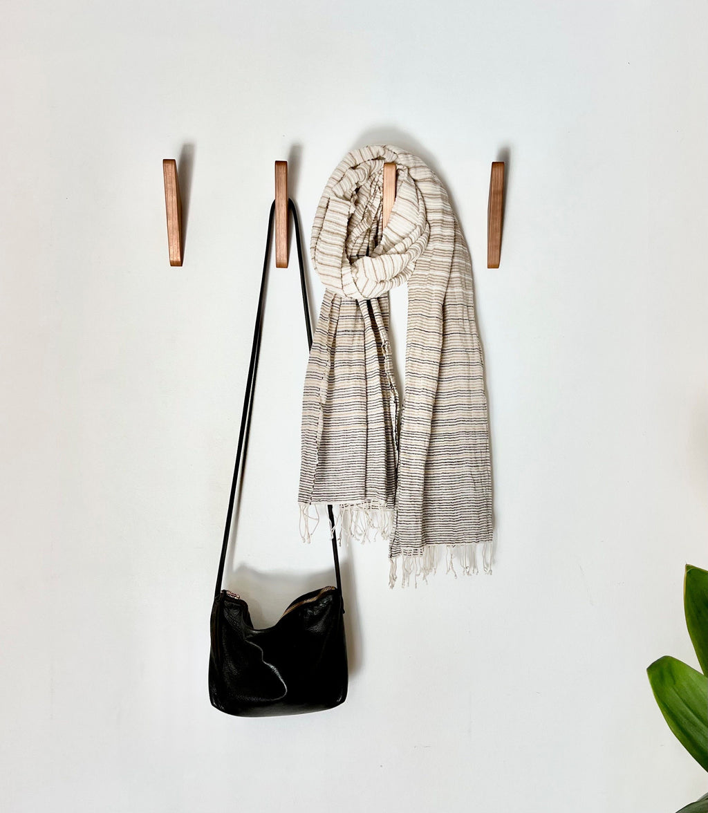 Four Walnut Wall Hooks  Set ☆4