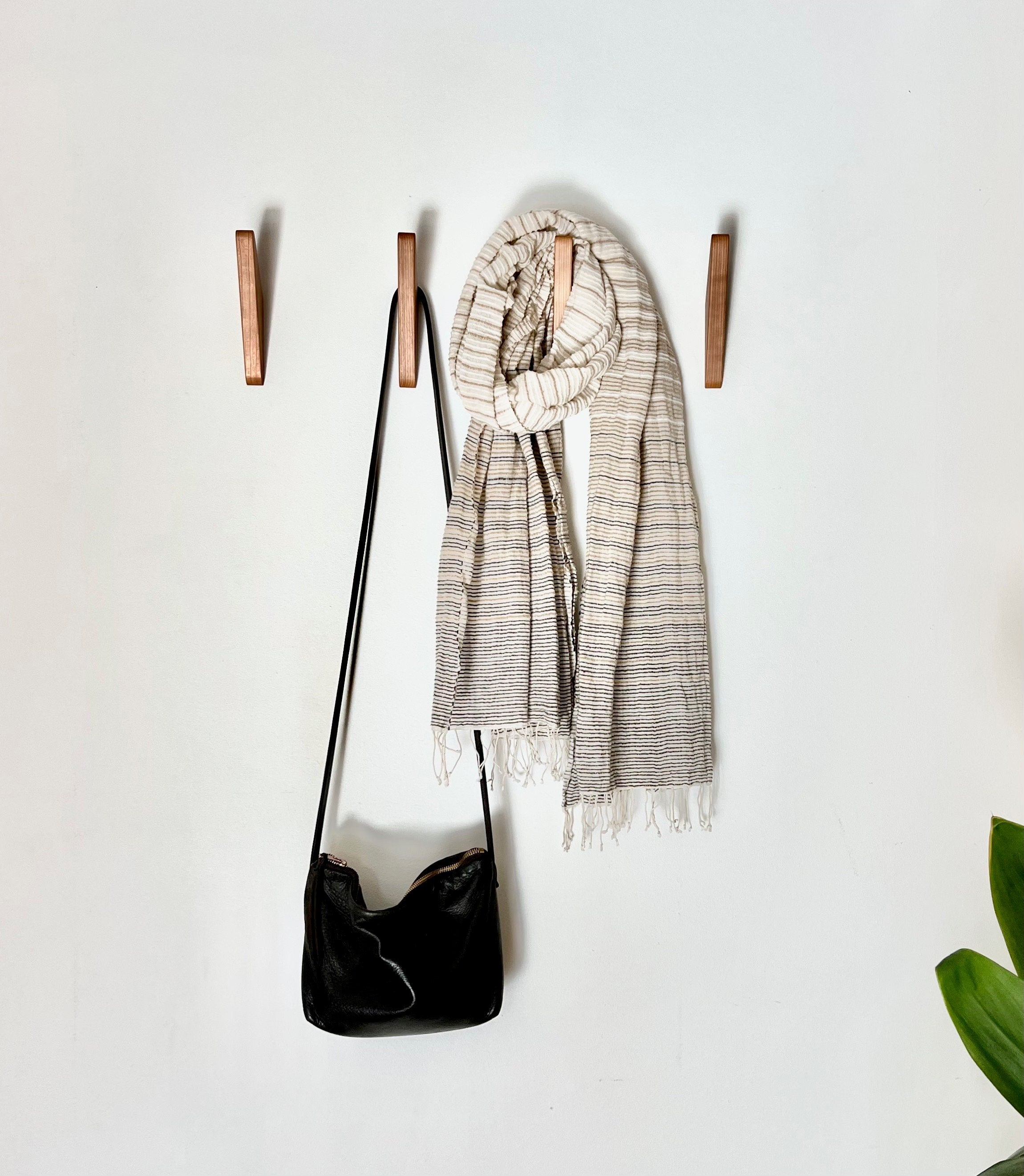 Four Walnut Wall Hooks  Set ☆4