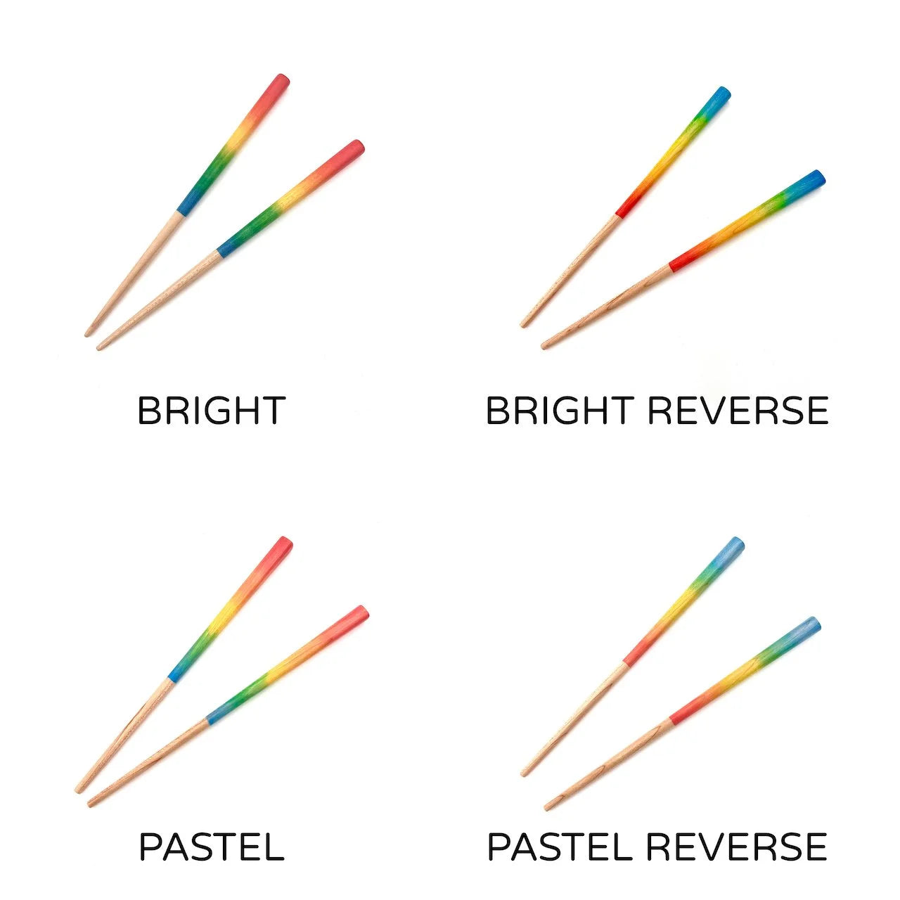 Bright Reverse Rainbow Chopsticks - Kids